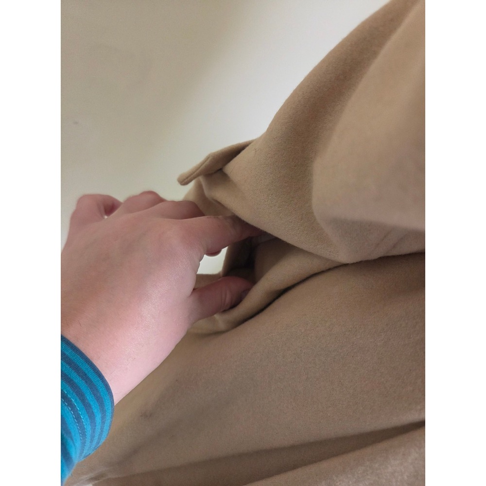 y2k Victorias Secret Wool Trench Coat Honey Beige Belted Double Breasted 12 - Picture 16 of 16